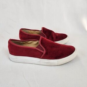 Dirty Laundry Women's Velvet Slip-On Sneakers - Merlot Color Size 7